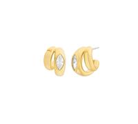 Paar Creolen MICHAEL KORS "Premium", gelbgoldfarben, edelstahlfarben, kristallweiß, kristallweiß, Ohrringe, Damen, Edelstahl Metall, mit Zirkonia (synth.) (70725221-0) gelbgoldfarben, edelstahlfarben,