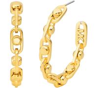 Paar Creolen MICHAEL KORS "Schmuck Geschenk Metall Ohrringe ASTOR LINK", silber (gelbgoldfarben, metallfarben), Ohrringe, Damen, 41mm, Metall (85558016-0) gelbgoldfarben, metallfarben