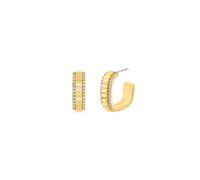 Paar Creolen MICHAEL KORS "Schmuck Geschenk Metall PREMIUM", gelbgoldfarben, metallfarben, kristallweiß, kristallweiß, Ohrringe, Damen, Metall, mit Zirkonia (synth.) (37963705-0) gelbgoldfarben, metal