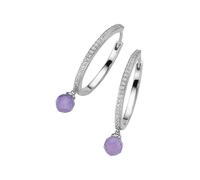 Paar Creolen "mit Amethyst-Kugeln und Zirkonia, Silber 925", lila, GIORGIO MARTELLO MILANO, Ohrringe, Damen, Silber 925 (Sterlingsilber) (89348955-0) lila