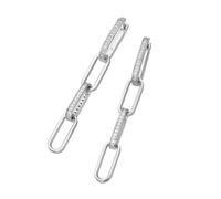 Paar Creolen "mit Behang, weiße Zirkonia, Silber 925", weiß, GIORGIO MARTELLO MILANO, Ohrringe, Damen, Silber 925 (Sterlingsilber) (59180016-0) weiß