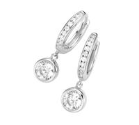 Paar Creolen "mit Behang, Zirkonia weiß, Silber 925", weiß, GIORGIO MARTELLO MILANO, Ohrringe, Damen, Silber 925 (Sterlingsilber) (97920323-0) weiß