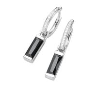 Paar Creolen "mit Behang, Zirkonia weiß und schwarz, Silber 925", schwarz-weiß (schwarz, weiß), GIORGIO MARTELLO MILANO, Ohrringe, Damen, Silber 925 (Sterlingsilber) (22340107-0) schwarz, weiß