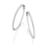 Paar Creolen "mit funkelnden Zirkonia Steinen, Silber 925", weiß, GIORGIO MARTELLO MILANO, Ohrringe, Damen, Silber 925 (Sterlingsilber) (20562318-0) weiß