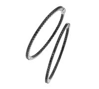 Paar Creolen "mit schwarzen Zirkonia, Silber 925", schwarz, GIORGIO MARTELLO MILANO, Ohrringe, Damen, Silber 925 (Sterlingsilber) (60208466-0) schwarz