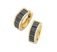 Paar Creolen "mit schwarzen Zirkonia, vergoldet, Silber 925", gold, GIORGIO MARTELLO MILANO, Ohrringe, Damen, Silber 925 (Sterlingsilber) (53194338-0) gold