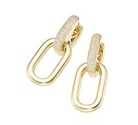 Paar Creolen "mit weißen Zirkonia, Silber 925", gold, GIORGIO MARTELLO MILANO, Ohrringe, Damen, Silber 925 (Sterlingsilber) (96572319-0) gold