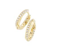 Paar Creolen "mit weißen Zirkonia, Silber 925", gold, GIORGIO MARTELLO MILANO, Ohrringe, Damen, Silber 925 (Sterlingsilber) (10789708-0) gold