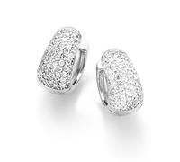 Paar Creolen "mit weißen Zirkonia, Silber 925", silber, GIORGIO MARTELLO MILANO, Ohrringe, Damen, Silber 925 (Sterlingsilber) (36994132-0) silber