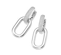 Paar Creolen "mit weißen Zirkonia, Silber 925", silber, GIORGIO MARTELLO MILANO, Ohrringe, Damen, Silber 925 (Sterlingsilber) (52546712-0) silber