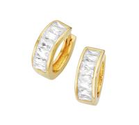 Paar Creolen "mit weißen Zirkonia, vergoldet, Silber 925", gold, GIORGIO MARTELLO MILANO, Ohrringe, Damen, Silber 925 (Sterlingsilber) (39756749-0) gold
