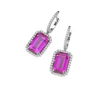 Paar Creolen "mit Ziersteinen, Silber 925", pink, GIORGIO MARTELLO MILANO, Ohrringe, Damen, Silber 925 (Sterlingsilber) (32283042-0) pink