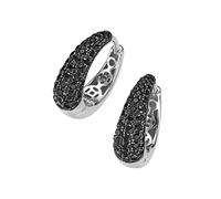 Paar Creolen "mit Ziersteinen, Silber 925", schwarz, GIORGIO MARTELLO MILANO, Ohrringe, Damen, Silber 925 (Sterlingsilber) (51218259-0) schwarz