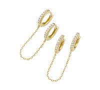 Paar Creolen "mit Zirkonia, Silber 925", gold, GIORGIO MARTELLO MILANO, Ohrringe, Damen, Silber 925 (Sterlingsilber) (95366226-0) gold