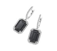 Paar Creolen "mit Zirkonia und grauem Kristallstein, Silber 925", grau, GIORGIO MARTELLO MILANO, Ohrringe, Damen, Silber 925 (Sterlingsilber) (67688304-0) grau