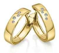 Paar Creolen ONE ELEMENT "0.04 ct Diamant Brillant Ohrringe Creolen aus 585 Gelbgold", gold, Ohrringe, Damen, Damen, 0,04 mit Diamant, Diamanten Gelbgold 585 Gold, Diamanten, Gelbgold 585, Gold (62373