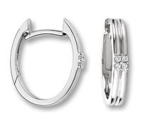 Paar Creolen ONE ELEMENT "0.04 ct Diamant Brillant Ohrringe Creolen aus 585 Weißgold", silber, Ohrringe, Damen, Damen, 0,04 mit Diamant, Diamanten Gold Weißgold 585, Diamanten, Gold, Weißgold 585, Dam