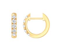Paar Creolen ONE ELEMENT "Creolen Ohrringe ⌀ 11,8 mm aus 585 Gold", gold, Ohrringe, Damen, Damen, 0,35 VS = sehr kleine Einschlüsse mit Diamanten, Diamanten Gelbgold 585 Gold, Diamanten, Gelbgold 585,