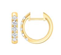 Paar Creolen ONE ELEMENT "Creolen Ohrringe ⌀ 13,55 mm aus 585 Gold", gold, Ohrringe, Damen, Damen, 0,52 VS = sehr kleine Einschlüsse mit Diamanten, Diamanten Gelbgold 585 Gold, Diamanten, Gelbgold 585