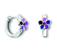 Paar Creolen ONE ELEMENT "Kristall Blume Ohrringe Creolen aus 925 Silber", silber, Ohrringe, Mädchen, Kinder, Silber 925 (Sterlingsilber), Dezente Symbolik - stilvoller Begleiter für jeden Anlass (194