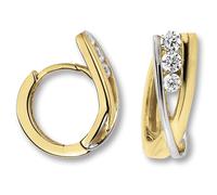 Paar Creolen ONE ELEMENT "Zirkonia Ohrringe Creolen aus 333 Gelbgold", gold, Ohrringe, Damen, Damen,mit Zirkonia, Gelbgold 333 Gold, Gelbgold 333, Gold, für Damen - elegant, modern & vielseitig kombin