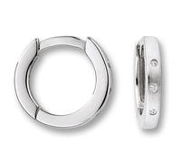 Paar Creolen ONE ELEMENT "Zirkonia Ohrringe Creolen aus 925 Silber Ø 12,0 x 1,9 mm", silber, Ohrringe, Damen, Damen,mit Zirkonia, Silber 925 (Sterlingsilber) (79547538-0) silber