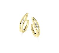 Paar Creolen OROLINO "585 Gold mit 6x Brillant zus. 0,10ct.", gelb (gelb, weiß), Ohrringe, Damen, one-size, 0,1 SI = kleine Einschlüsse, Gold (96351827-0) gelb, weiß