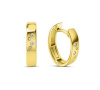 Paar Creolen OROLINO "Gold 585 mit 8 Brillanten zus. 0,04ct.", gelb (gelb, weiß), Ohrringe, Damen, one-size, 0,04 SI = kleine Einschlüsse, Gold (79416151-0) gelb, weiß