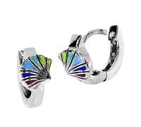 Paar Creolen OSTSEE-SCHMUCK "Ostsee-Schmuck Creole Blüte Creole Blüte", weiß, Ohrringe, Damen, 12 x 6mm, Silber 925 (Sterlingsilber) (58212103-0) weiß