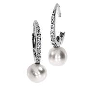 Paar Creolen OSTSEE-SCHMUCK "Ostsee-Schmuck Creole Tabby Creole Tabby", weiß, Ohrringe, Damen, 9 x 1,5mm, Silber 925 (Sterlingsilber) (69972416-0) weiß