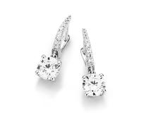 Paar Creolen "oval mit Zirkonia, Silber 925", weiß, GIORGIO MARTELLO MILANO, Ohrringe, Damen, Silber 925 (Sterlingsilber) (61507165-0) weiß