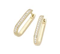 Paar Creolen "ovale Form, mit Zirkonia, Silber 925", gold, GIORGIO MARTELLO MILANO, Ohrringe, Damen, Silber 925 (Sterlingsilber) (74458018-0) gold