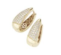 Paar Creolen "ovale Form, mit Zirkonia, Silber 925", gold, GIORGIO MARTELLO MILANO, Ohrringe, Damen, Silber 925 (Sterlingsilber) (62488637-0) gold