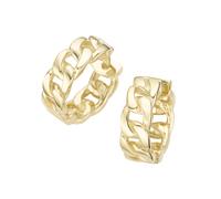 Paar Creolen "Panzerketten-Optik, Silber 925", gold, GIORGIO MARTELLO MILANO, Ohrringe, Damen, Silber 925 (Sterlingsilber) (58690752-0) gold