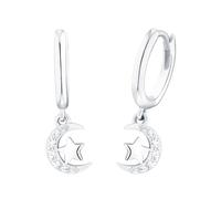 Paar Creolen PRINZESSIN LILLIFEE "2035294", silber (silberfarben, kristallweiß, kristallweiß), Ohrringe, Mädchen, Silber 925 (Sterlingsilber), mit Zirkonia (synth.) (76195566-0) silberfarben, kristall