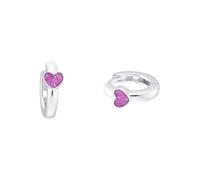 Paar Creolen PRINZESSIN LILLIFEE "Purple Heart", bunt (silberfarben, lila), Ohrringe, Damen, Silber 925 (Sterlingsilber), Paar Creolen (63296648-0)