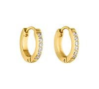 Paar Creolen PURELEI "Schmuck Geschenk Kaimana Ohrringe", gold (gelbgoldfarben, kristallweiß, kristallweiß), Ohrringe, Damen, 13mm, Edelstahl, Paar Creolen, mit Zirkonia (synth.) (32958905-0)