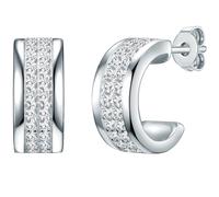 Paar Creolen RAFAELA DONATA "Set: Y916", silber, weiß, Ohrringe, Damen, 14,4,mit Zirkonia, Silber 925 (Sterlingsilber), mit Zirkonia (59889646-0) silber, weiß