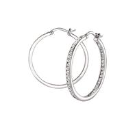 Paar Creolen S.OLIVER "2032819, 2032832", bunt (silberfarben, weiß, kristallweiß), Ohrringe, Damen, 21mm, Silber 925 (Sterlingsilber), Paar Creolen, mit Zirkonia (synth.) (93528216-0)