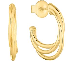 Paar Creolen S.OLIVER "2037825", gold (gelbgoldfarben), Ohrringe, Damen, Silber 925 (Sterlingsilber) (41968104-0) gelbgoldfarben