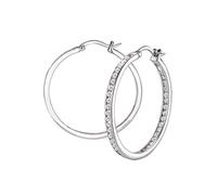 Paar Creolen S.OLIVER "Hauptkollektion", silber (silberfarben, kristallweiß, kristallweiß), Ohrringe, Damen, Silber 925 (Sterlingsilber), Paar Creolen, mit Zirkonia (synth.) (58540430-0)