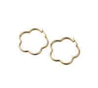 Paar Creolen "Schmuck Geschenk Edelstahl Ohrschmuck Ohrringe Blume", gelbgoldfarben, ANISTON JEWELRY & WATCHES, Ohrringe, Damen, 40mm, Edelstahl, Made in Germany (52608600-0) gelbgoldfarben