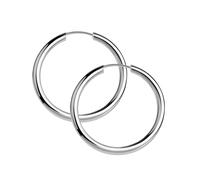 Paar Creolen "Schmuck Geschenk Silber 925 Ohrringe Basic 2 mm breit" Gr. 25, silberfarben, ANISTON JEWELRY & WATCHES, Ohrringe, Damen, 25, Silber 925 (Sterlingsilber), Made in Germany (14047241-25) si