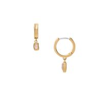 Paar Creolen SKAGEN "Schmuck Geschenk Edelstahl ANJA QUARTZ", rosa (gelbgoldfarben, edelstahlfarben, rosa, rosa), Ohrringe, Damen, 19mm, Edelstahl, mit Quarz (78523559-0) gelbgoldfarben, edelstahlfarb