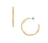 Paar Creolen SKAGEN "Schmuck Geschenk Edelstahl MODERNE STAK", gelb (gelbgoldfarben, edelstahlfarben), Ohrringe, Damen, Edelstahl (60293400-0) gelbgoldfarben, edelstahlfarben