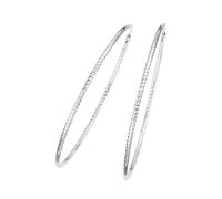 Paar Creolen SMART JEWEL "gerieft und diamantiert, Silber 925", silber, Ohrringe, Damen, Silber 925 (Sterlingsilber) (65376362-0) silber