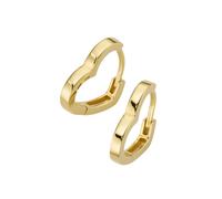 Smart Jewel Creolen In Herzform, Silber 925 Gold, 1,5 Cm 925 Sterling Silber