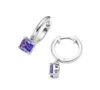 Paar Creolen SMART JEWEL "mit farbigen Ziersteinen, Silber 925", lila, Ohrringe, Damen, Silber 925 (Sterlingsilber) (77698416-0) lila