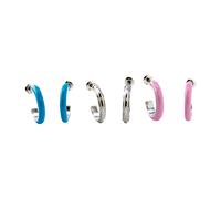 Paar Creolen STEUER "6-teilig Metall Glänzend Lack mehrfarbig", Damen, Gr. one-size, Metall, bunt (mehrfarbig), Ohrringe (35362729-0) mehrfarbig