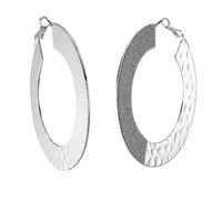 Paar Creolen STEUER "Metall rhodiniert diamantiert glanz", Damen, Gr. one-size, Metall, silber (silbergrau), Ohrringe Paar Creolen (44689360-0)